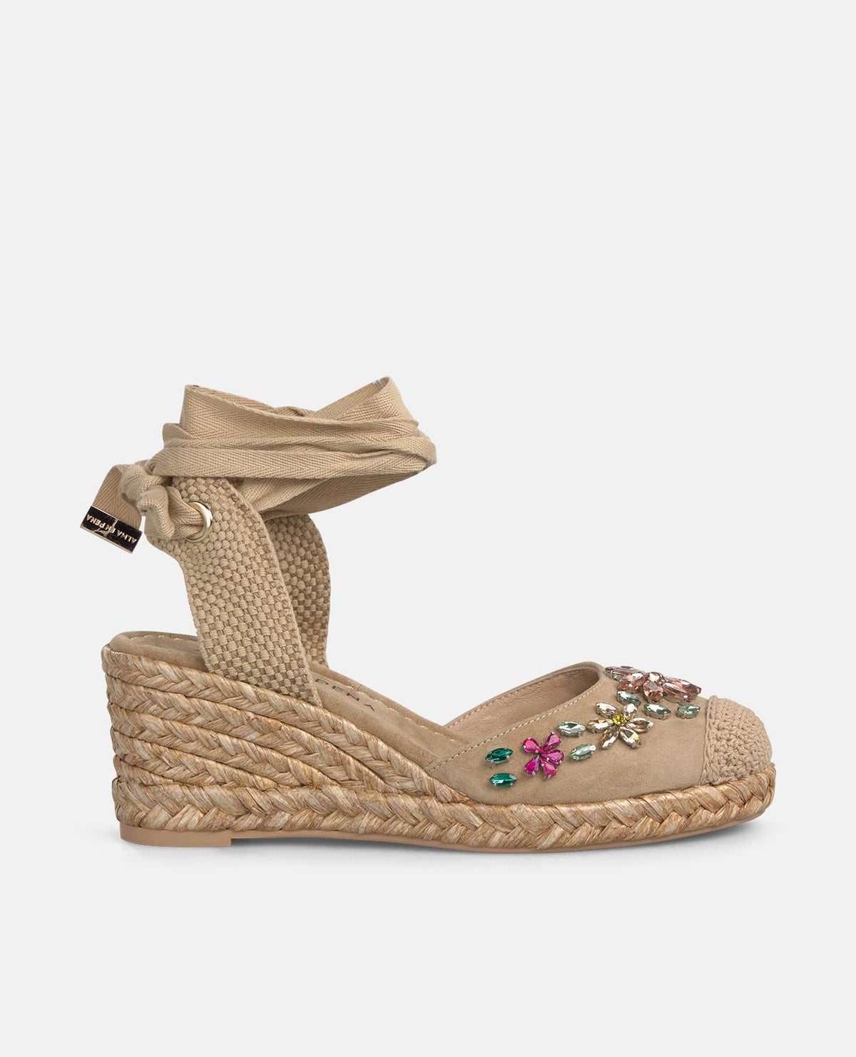 ZAPATO DE ESPARTO TIPO VALENCIANA DETALLE FLORAL