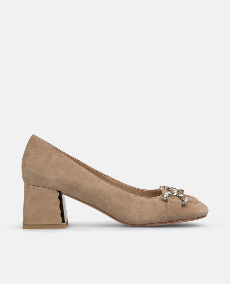 ZAPATO ESTRIBO PEDRERÍA TACÓN