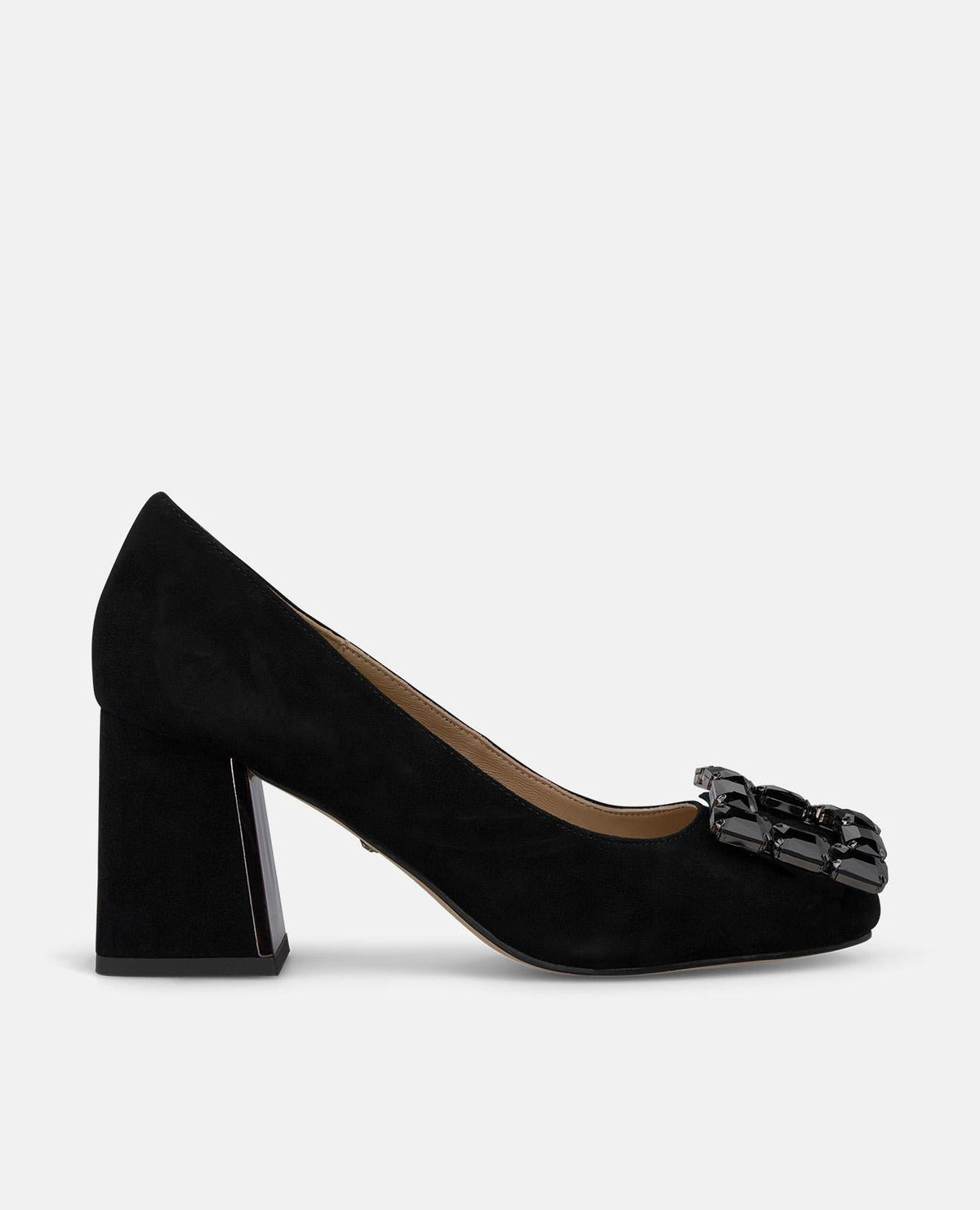 ZAPATO TACÓN DE ANTE CON ADORNO