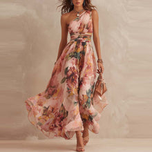 Aurora | Vestido Floral Asimétrico en Rosa