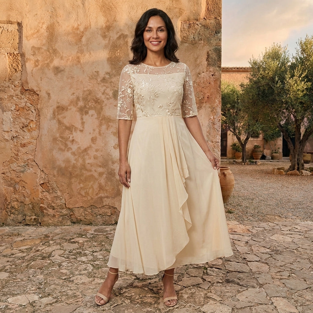 LEIRE MARÍN | VESTIDO DE GASA ELEGANTE