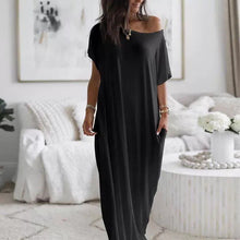 Vestido Altea™ | Caída fluida y hombro asimétrico en Negro