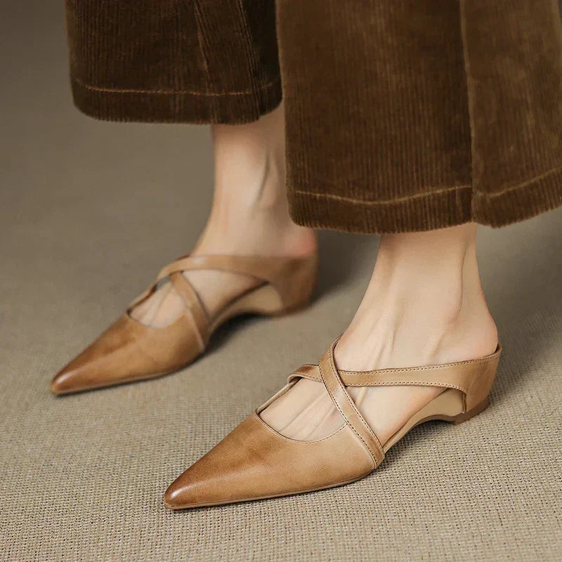 Aluna | Mules de piel genuina