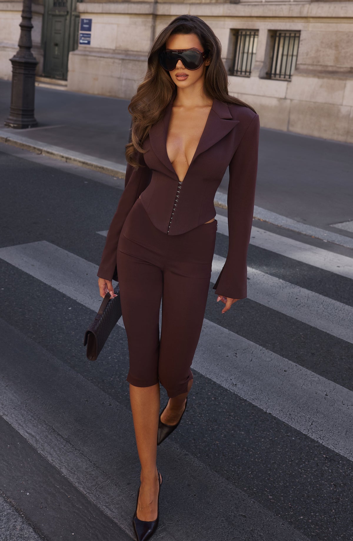 Blazer Corto Agatha - Marrón Ciruela