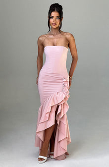 Emilia • Vestido Maxi Floral Lace Grace en Rosa