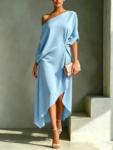 Camila™ │ Vestido Asimétrico Elegante en Azul