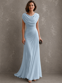 Vestido Maëlle Largo Elegante en Azul claro