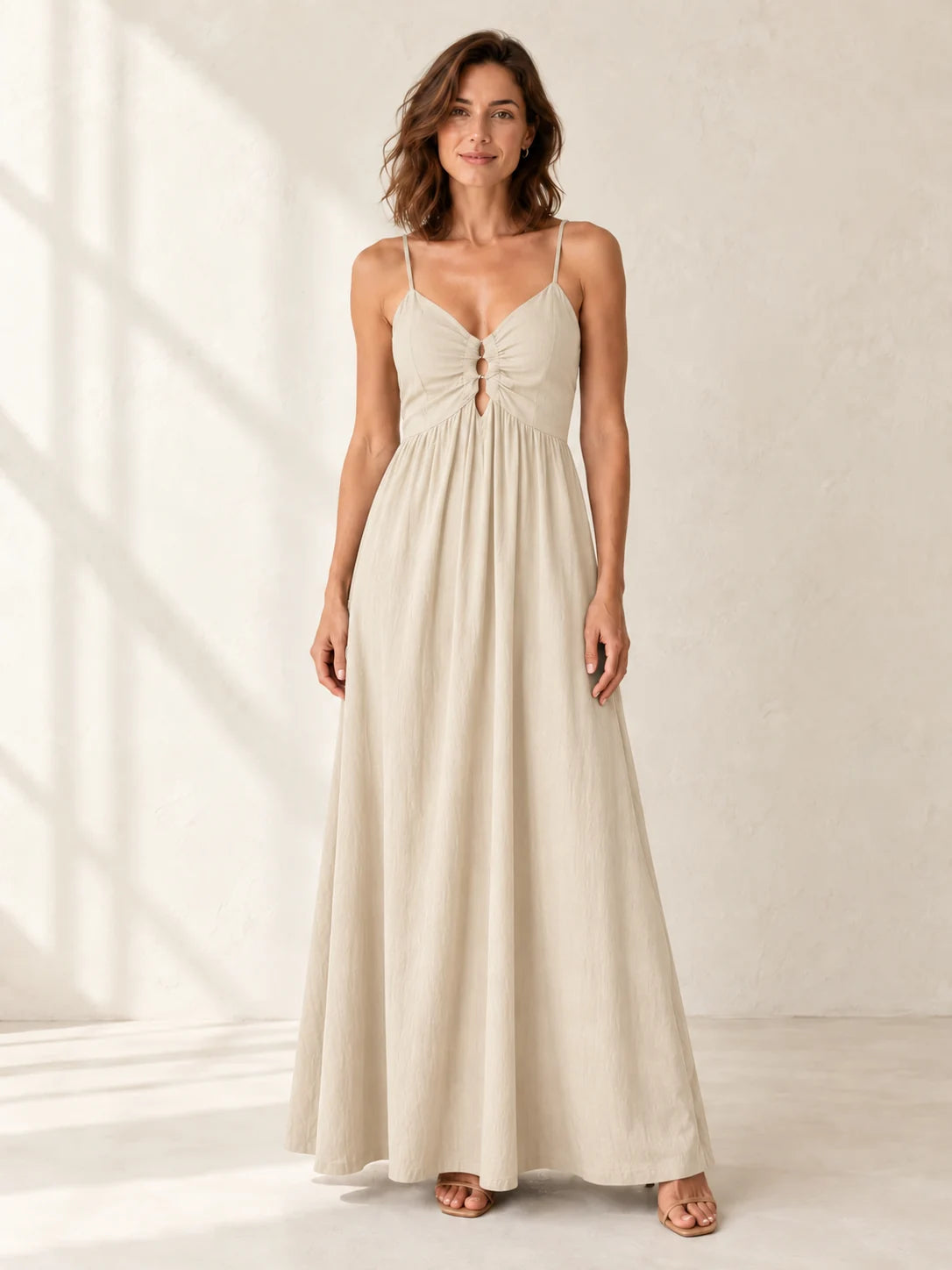 Delia - Vestido maxi con caida · fotografía 4