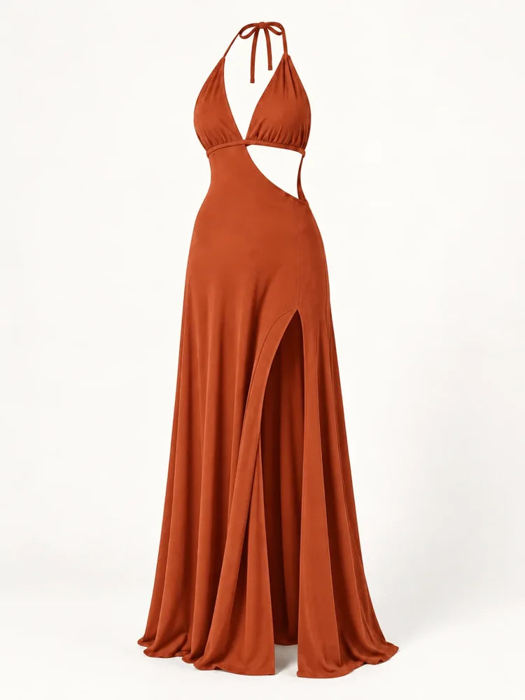 Marta - Vestido maxi con escote y apertura