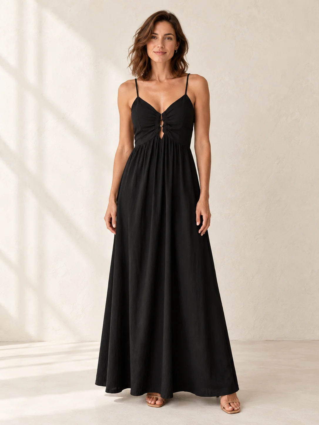 Delia - Vestido maxi con caida · fotografía 1